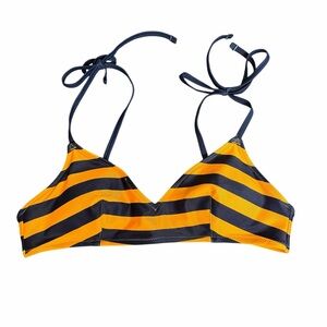 Aerie Bright Yellow and Navy Blue Bikini Top NWT - Size S